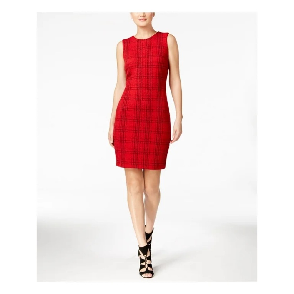 Plaid Sheath Dress by Calvin Klein